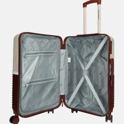 Reiskoffers^Enrico Benetti reiskoffer 65 cm bordeaux-beige