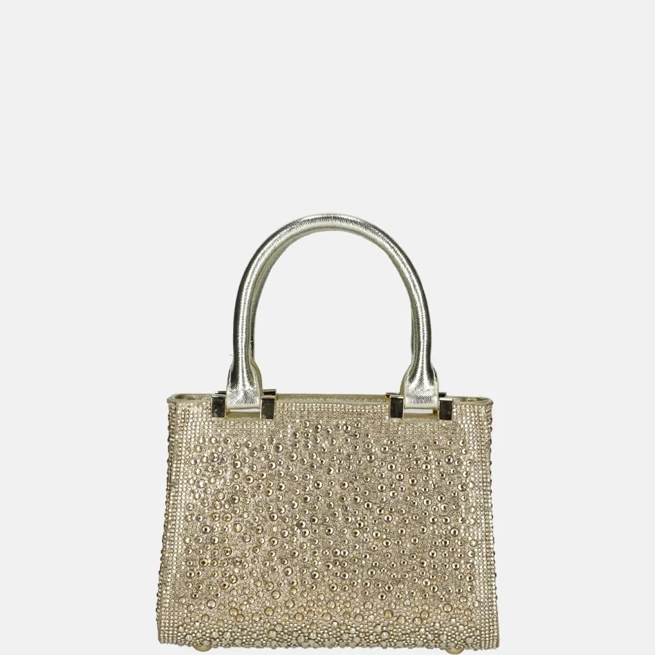 Handtassen^Firenze buideltas glitter light gold