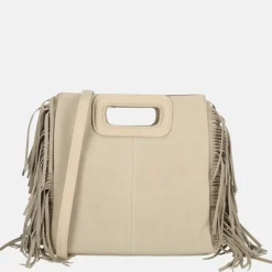 Handtassen^Firenze handtas franje beige