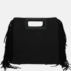 Handtassen^Firenze handtas franje black