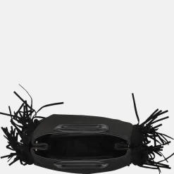 Handtassen^Firenze handtas franje black