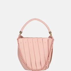 Handtassen^Firenze plissé bucket handtas pink