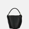 Handtassen^Firenze plissé bucket handtas black