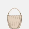 Handtassen^Firenze plissé bucket handtas beige