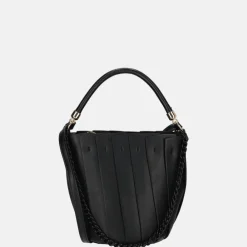 Handtassen^Firenze plissé bucket handtas black
