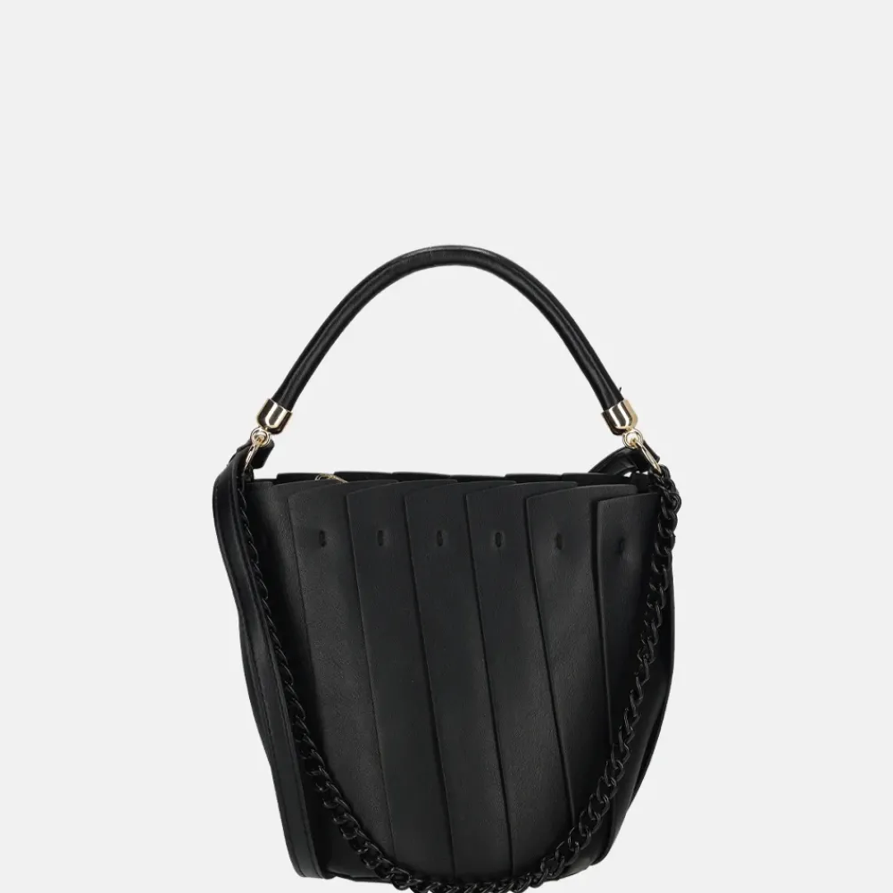 Handtassen^Firenze plissé bucket handtas black