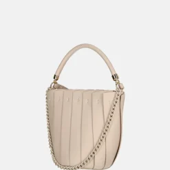 Handtassen^Firenze plissé bucket handtas beige