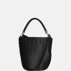 Handtassen^Firenze plissé bucket handtas black