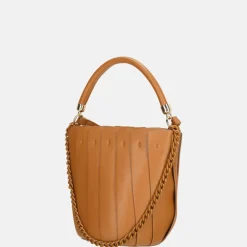 Handtassen^Firenze plissé bucket handtas brown