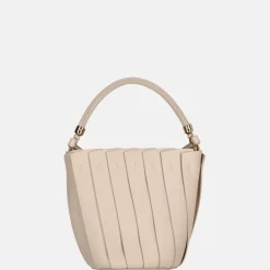 Handtassen^Firenze plissé bucket handtas beige