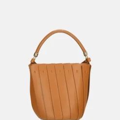 Handtassen^Firenze plissé bucket handtas brown