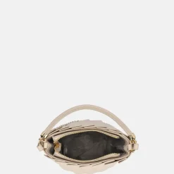 Handtassen^Firenze plissé bucket handtas beige