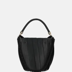Handtassen^Firenze plissé bucket handtas black
