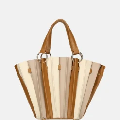 Handtassen^Firenze plissé handtas M brown/beige/taupe