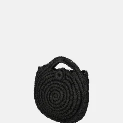 Handtassen^Firenze rieten handtas black