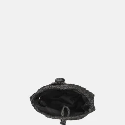 Handtassen^Firenze rieten handtas black