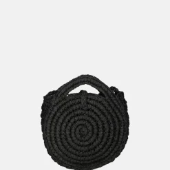 Handtassen^Firenze rieten handtas black