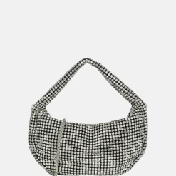 Clutches^Firenze strass buideltje handtas silver