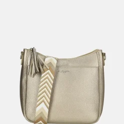 Crossbody Tassen^Flora & Co crossbody tas taupe metal
