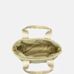 Handtassen^Flora & Co handtas riet light green