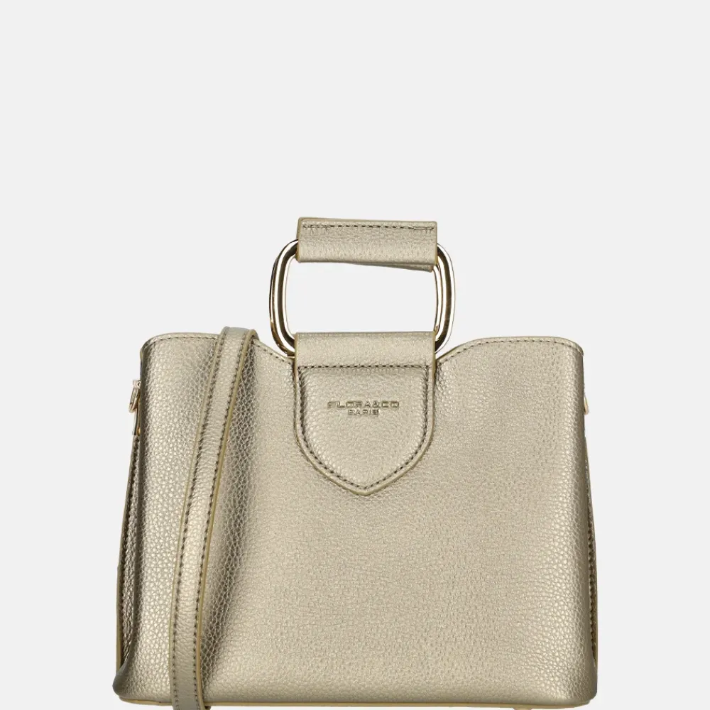 Handtassen^Flora & Co handtas S taupe metalisee