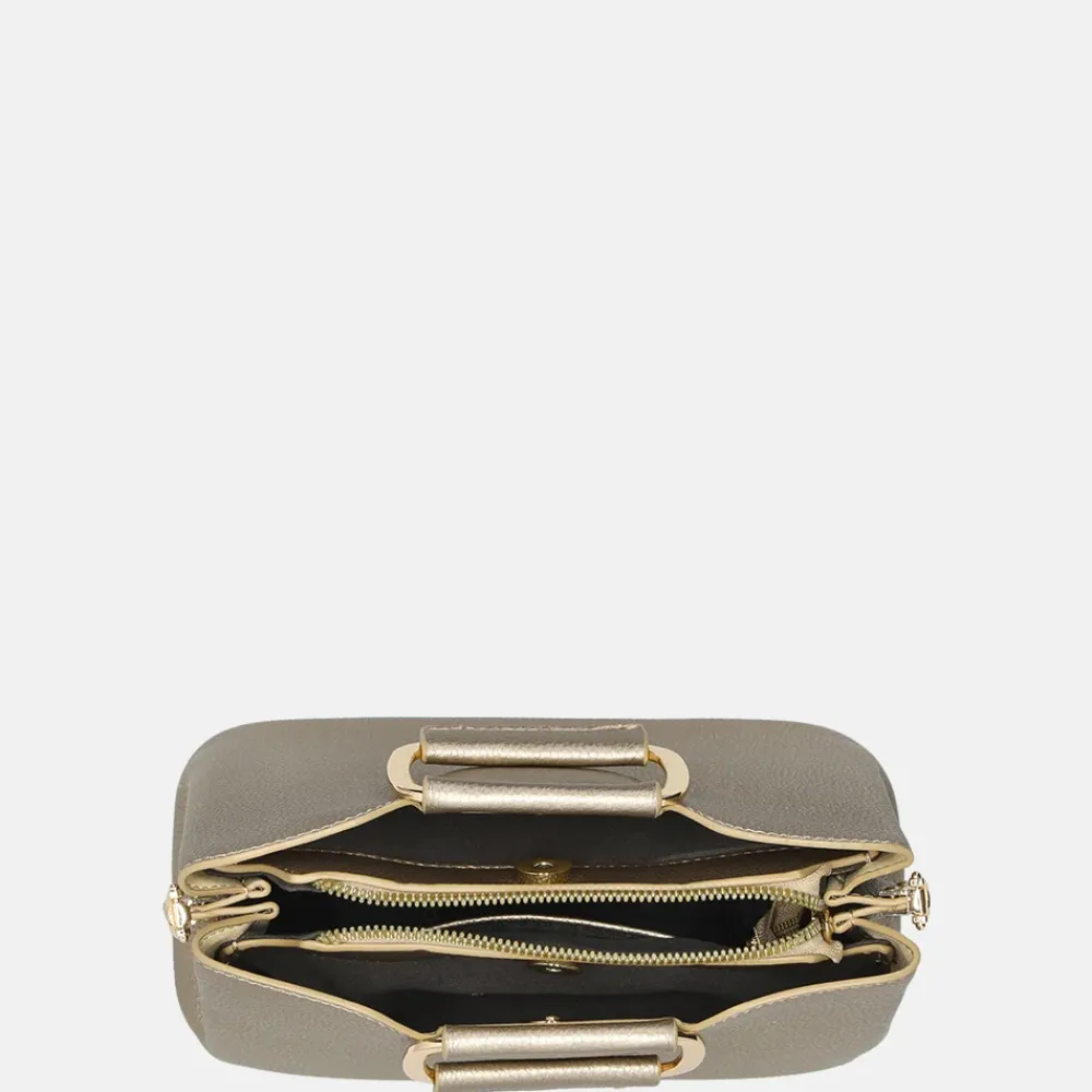 Handtassen^Flora & Co handtas S taupe metalisee
