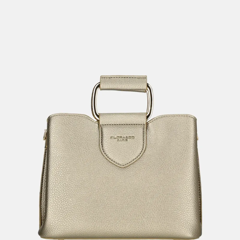 Handtassen^Flora & Co handtas S taupe metalisee