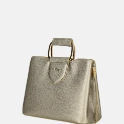 Handtassen^Flora & Co handtas S taupe metalisee