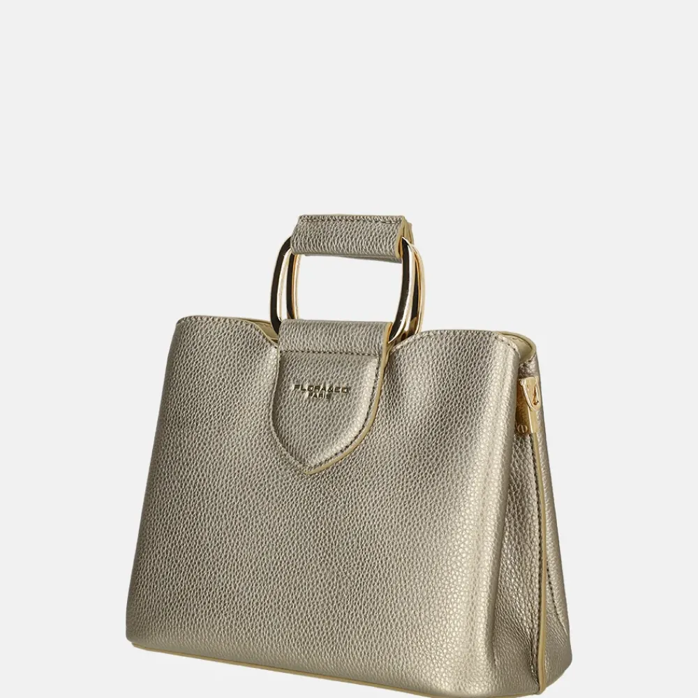Handtassen^Flora & Co handtas S taupe metalisee