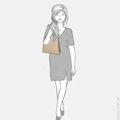 Schoudertassen^Flora & Co schoudertas fashionband beige