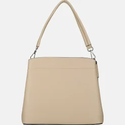 Schoudertassen^Flora & Co schoudertas fashionband beige
