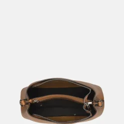 Schoudertassen^Flora & Co schoudertas fashionband camel