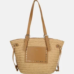 Shoppers^Flora & Co shopper studs nutural/camel