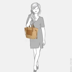 Shoppers^Flora & Co shopper studs nutural/camel