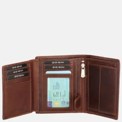 Heren Portemonnees | Gepersonaliseerde Portemonnees^Gio Gini billfold portemonnee brown