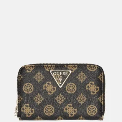Dames Portemonnees^Guess Laurel SLG ziparound portemonnee M mocha logo
