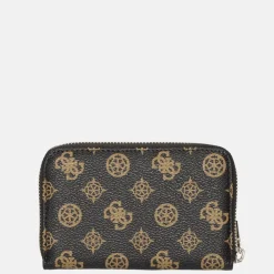 Dames Portemonnees^Guess Laurel SLG ziparound portemonnee M mocha logo