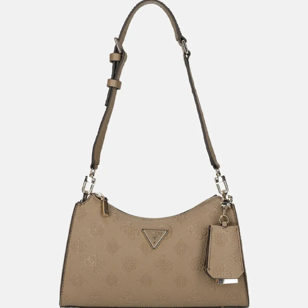 Schoudertassen^Guess Cresidia schoudertas dark taupe