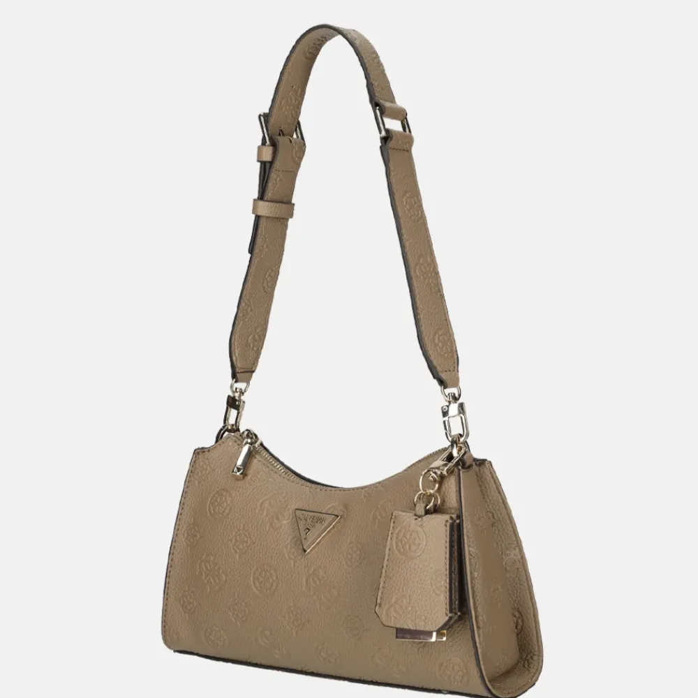 Schoudertassen^Guess Cresidia schoudertas dark taupe