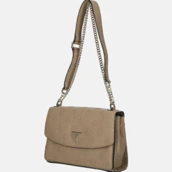 Schoudertassen^Guess Cresidia schoudertas dark taupe