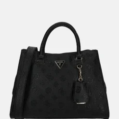 Handtassen^Guess Cresidia society satchel handtas black