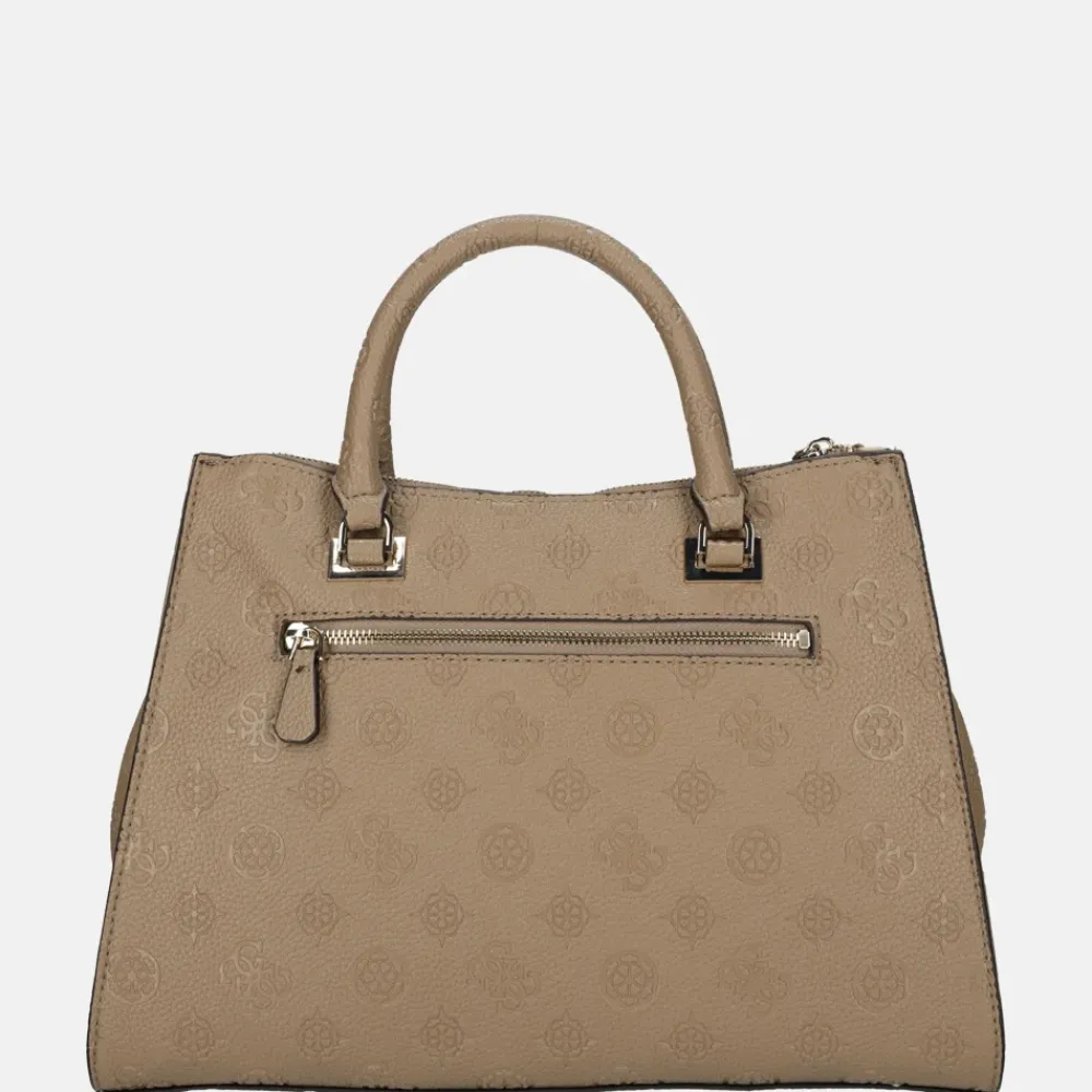Handtassen^Guess Cresidia society satchel handtas dark taupe
