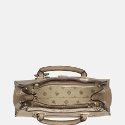 Handtassen^Guess Cresidia society satchel handtas dark taupe