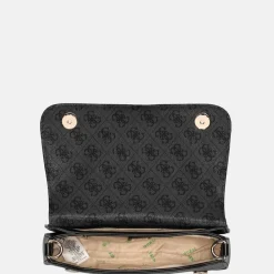 Schoudertassen^Guess Eco Mietta Flap schoudertas coal logo/black