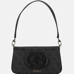 Schoudertassen^Guess Eco Mietta Flap schoudertas coal logo/black