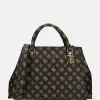 Handtassen^Guess Evelune girlfriend satchel handtas L mocha logo