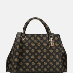 Handtassen^Guess Evelune girlfriend satchel handtas L mocha logo