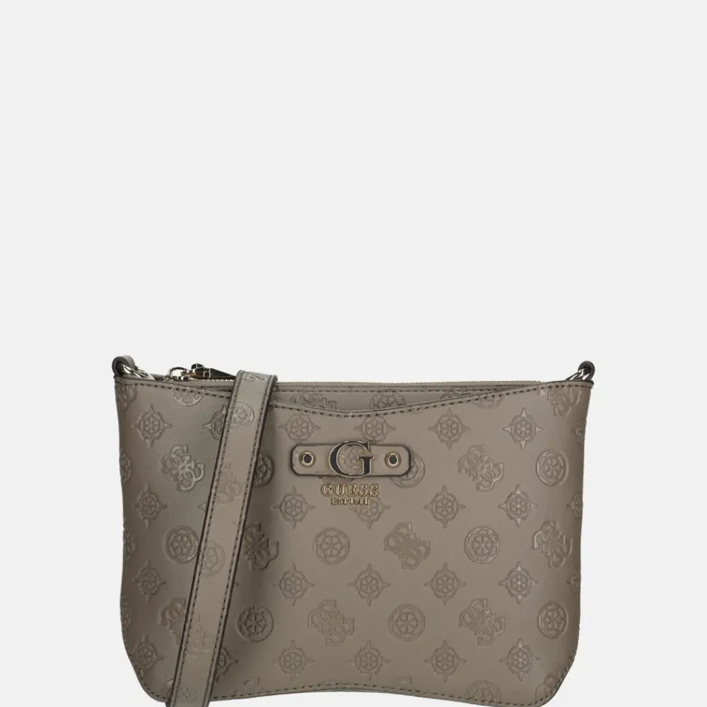 Crossbody Tassen^Guess Gerty crossbody tas dark taupe