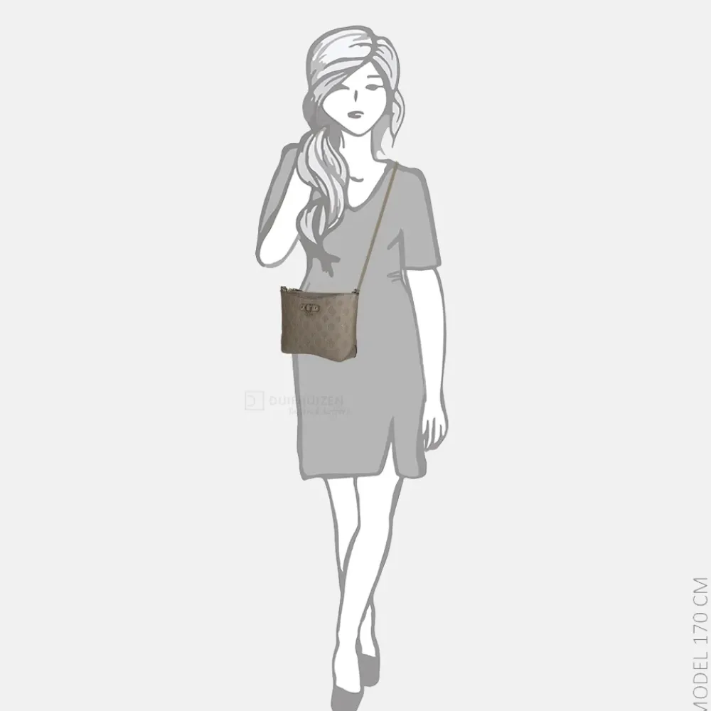 Crossbody Tassen^Guess Gerty crossbody tas dark taupe