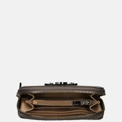 Dames Portemonnees^Guess Gerty SLG ziparound portemonnee M dark taupe